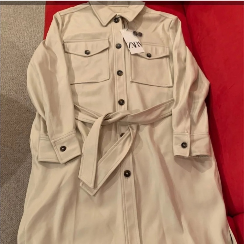 Zara faux leather long overshirt
